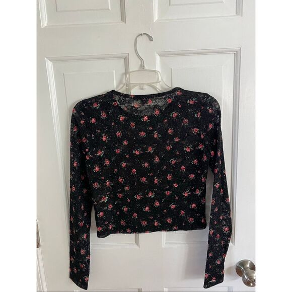 Madden Girl floral print cropped lace top size S - Picture 6 of 10